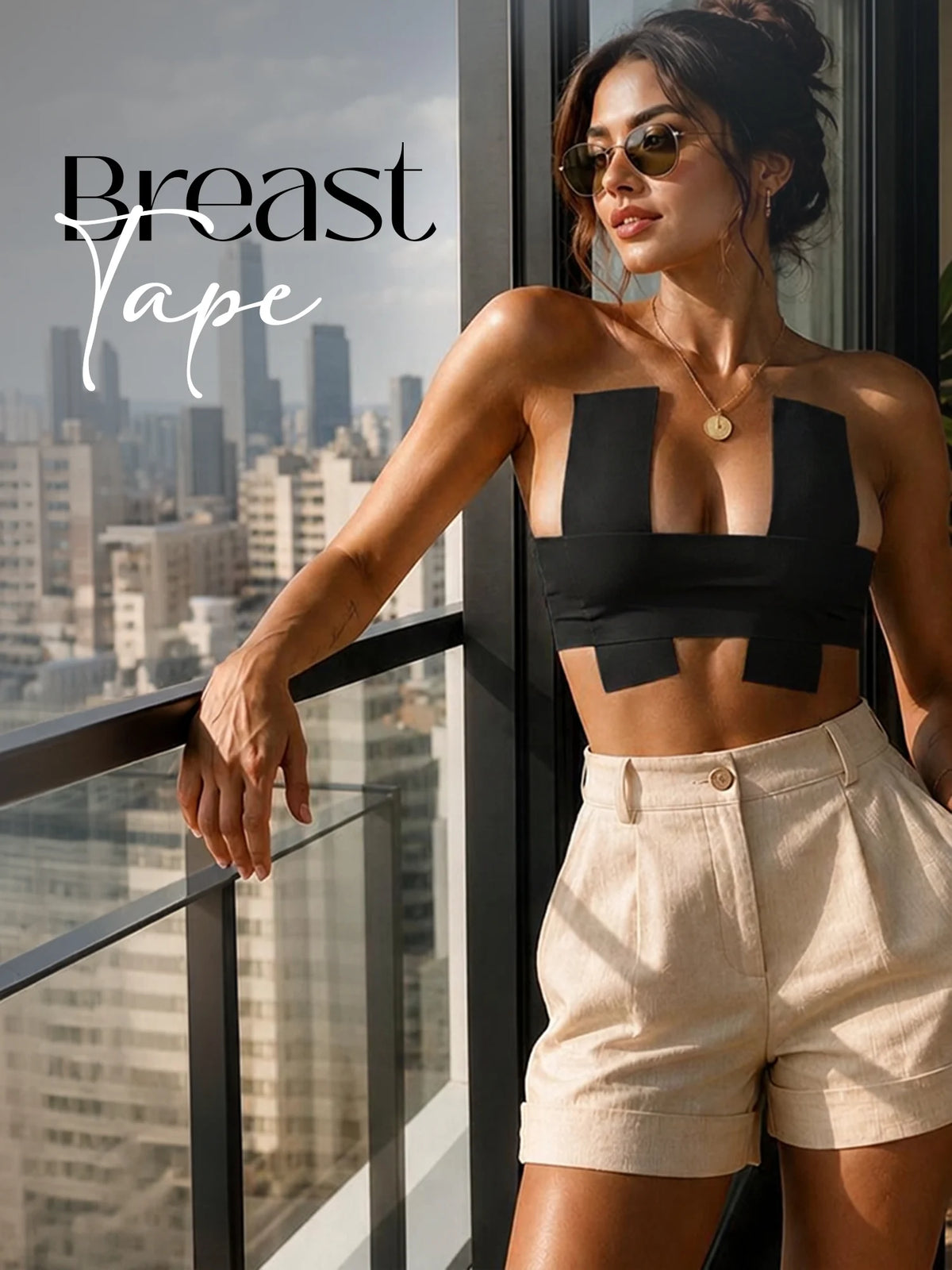 Breast Tape (Free Nipple Pasties) - Black 7.5 cm