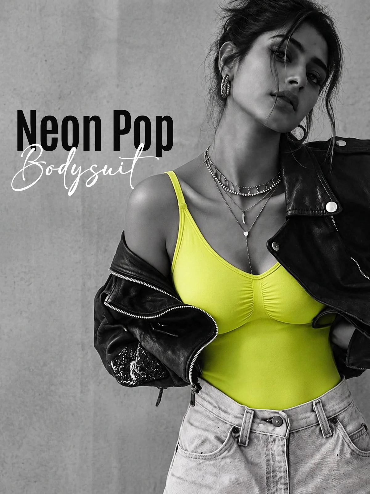Neon Pop Body Suit- Lime