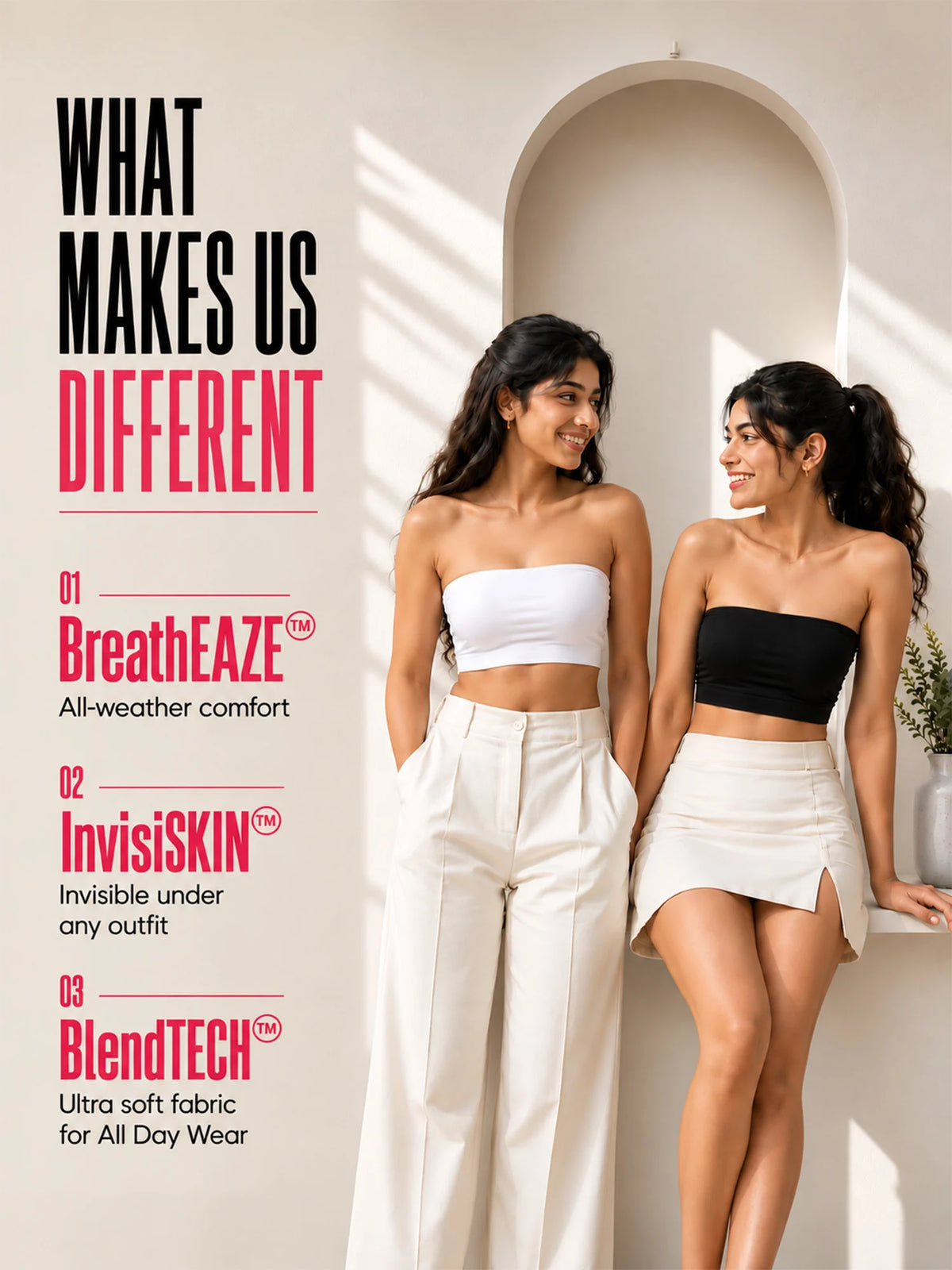 All Weather Bandeau Bra - White