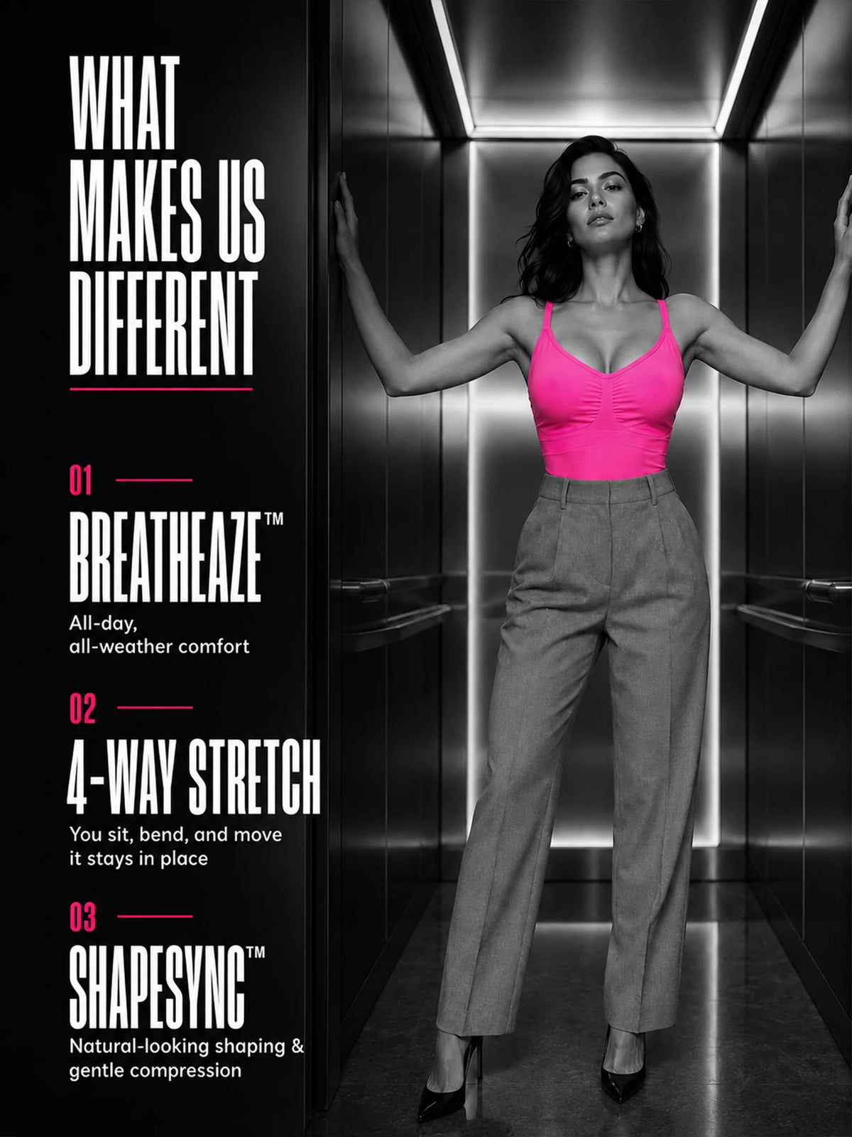 Neon Pop Body Suit- Hot Pink