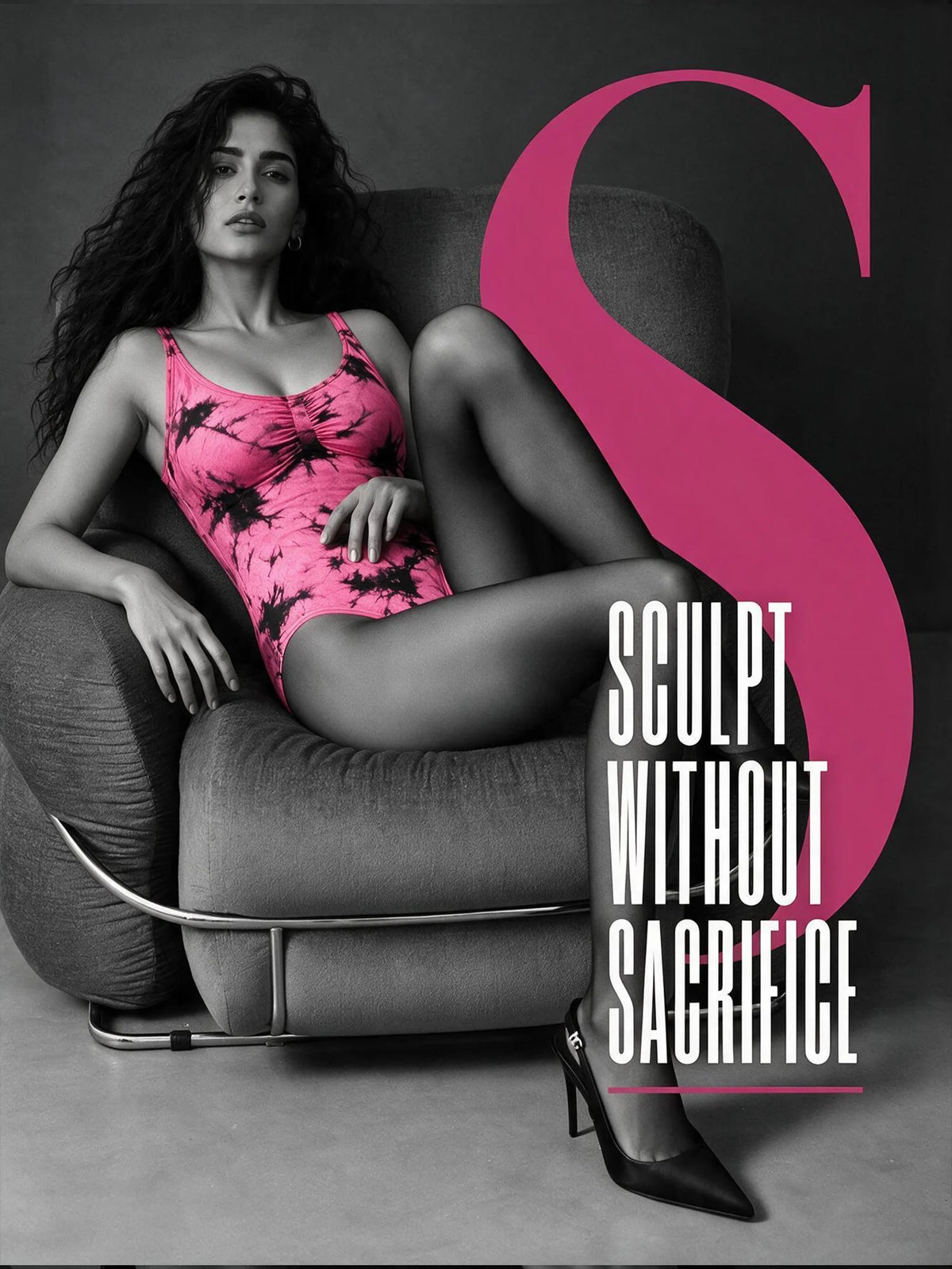 Neon Pop Body Suit - Tie &amp; Dye (Pink&amp;Black)