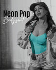 Neon Pop Body Suit- Teal
