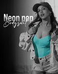 Neon Pop Body Suit- Teal
